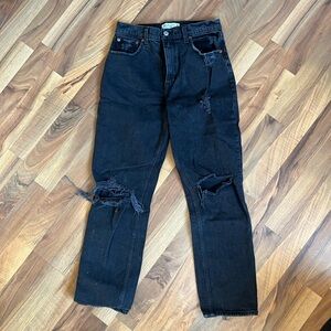Abercrombie & Fitch Distressed 90s Straight Ultra High Rise Jeans